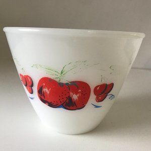 FIRE KING Mixing Bowl w/ Apples & Cherry 5 1/2"